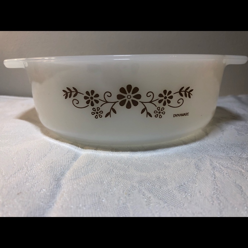 Vintage Dynaware PyrORey Brown Daisy Casserole Oven Ware Set, Oven Ware Dish